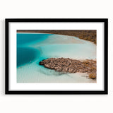 Extra large framed abstract art print featuring textured scenery of Quintana Roo in muted earth tones.