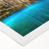 Art deco poster of Yucatan scenery in pastel shades on rolled canvas, suitable for dining room wall art.