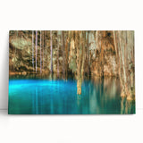 Black and white stretched canvas of Yucatan scenery, ideal for kitchen wall art.