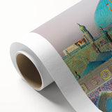 Art Deco style poster of a Middle Eastern landscape in muted earth tones on rolled canvas, ideal for nursery wall art.