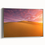 Framed canvas featuring a landscape art painting of Dubai with colorful skyline and black accents.