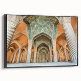 Black and white landscape painting of Middle Eastern scenery on framed canvas, suitable for bedroom decor.