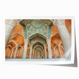 Extra large rolled print of a Middle Eastern scenery with vibrant floral elements, ideal for dining room wall art.