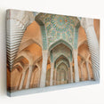 Side view of a stretched canvas featuring a Middle Eastern scenery in earth tones, ideal for kitchen wall art.