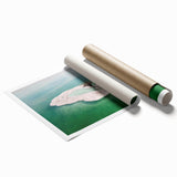 Extra large rolled print depicting the Dead Sea with soft blue and beige tones, suitable for classy bathroom wall art.