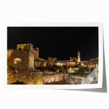 Extra large rolled print of Jerusalem scenery in muted earth tones, ideal for art wall dining room.