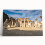 Black and white large art print of a Middle Eastern cityscape on stretched canvas.