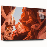 Acrylic print of a Jordanian landscape in muted earth tones, suitable for bedroom or dining room decor.