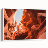 Vintage poster art of a Middle Eastern landscape on a framed canvas, featuring earthy and blue tones.