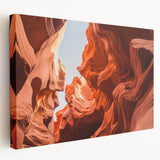 Panoramic view of a Middle Eastern desert on a large stretched canvas, in warm earth tones, suitable for kitchen wall art.