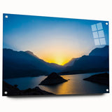 Acrylic print of a Middle Eastern landscape in muted earth tones, ideal for dining room decor.