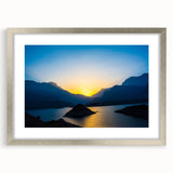 Textured abstract art print of a Middle Eastern desert scene in muted earth tones, framed in silver.