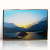 Large acrylic print of an Omani landscape in muted earth tones, framed in gold, suitable for modern art wall decor.