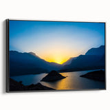 Black and white framed canvas featuring a vintage-style landscape of Middle Eastern scenery, ideal for bedroom wall decor.