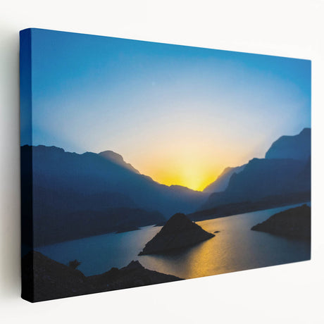 Large canvas print of an Omani landscape, featuring earthy tones and a desert scene, ideal for kitchen wall art.
