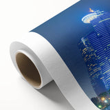 Art deco poster of a Qatar scenery on rolled canvas, featuring pastel shades, ideal for nursery wall art.