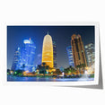 Extra large rolled print featuring a Middle Eastern Qatar scenery in muted earth tones, ideal for art wall dining room.