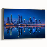 Framed canvas landscape art painting depicting a vintage-style Middle Eastern scenery in vibrant colors.