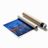 Extra large rolled print of a floral art scene with soft pastel shades.