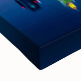 Large art of a black and white Saudi Arabian landscape on stretched canvas, suitable for bedroom wall decor.