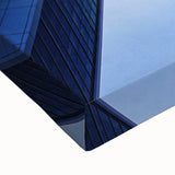 Large art of the Abu Dhabi skyline in black and white on stretched canvas, ideal for bedroom wall decor.