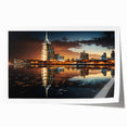 Extra large rolled print of Burj Al Arab with soft pastel sky, ideal for art wall dining room or classy bathroom.