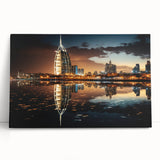 Black and white large art canvas of the Burj Al Arab, ideal for kitchen wall art or bedroom ambiance.