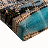 Black and white landscape art painting of the Burj Khalifa on stretched canvas, ideal for bedroom wall decor.