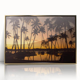 Framed acrylic print of a serene Fiji beach scene in soft blue and sandy hues, ideal for nursery wall art.