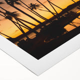 Art deco poster of a serene Oceania Fiji landscape on rolled canvas, suitable for dining room ambiance.