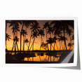 Extra large rolled print of a serene Fiji beach scene with pale blue and soft white tones, ideal for dining room wall art.