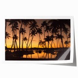 Extra large rolled print of a serene Fiji beach scene with pale blue and soft white tones, ideal for dining room wall art.