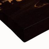 Black and white landscape art painting of a serene Fiji beach on stretched canvas, ideal for bedroom wall art.