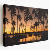 Large art depicting a serene Fiji beach scene on stretched canvas, ideal for kitchen wall art.