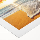 Art deco poster of Bora Bora, featuring pastel ocean and sky shades on rolled canvas, suitable for dining room wall art.