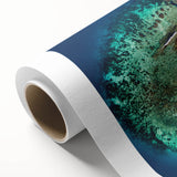 Art Deco poster of Tahiti scenery in pastel shades on rolled canvas, ideal for nursery wall art.