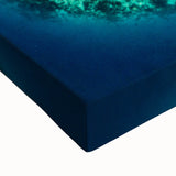 Black and white landscape art painting of Tahiti on stretched canvas, ideal for bedroom wall art.