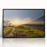 Large abstract wall art featuring Auckland's skyline in muted blue and gray tones on a black framed acrylic.