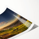 Extra large wall art featuring line art flowers in muted earth tones on a rolled print, suitable for large living room decor.