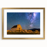Extra large abstract art print of a textured Canterbury, New Zealand scenery in a gold frame, ideal for living room decor.
