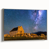 Landscape art painting of Canterbury, New Zealand with colorful hues on a silver-framed canvas, ideal for office decor.