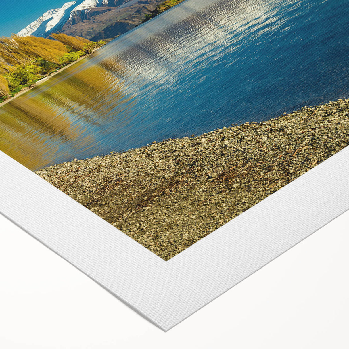 Art deco poster depicting Otago, New Zealand scenery in muted earth tones on rolled canvas.