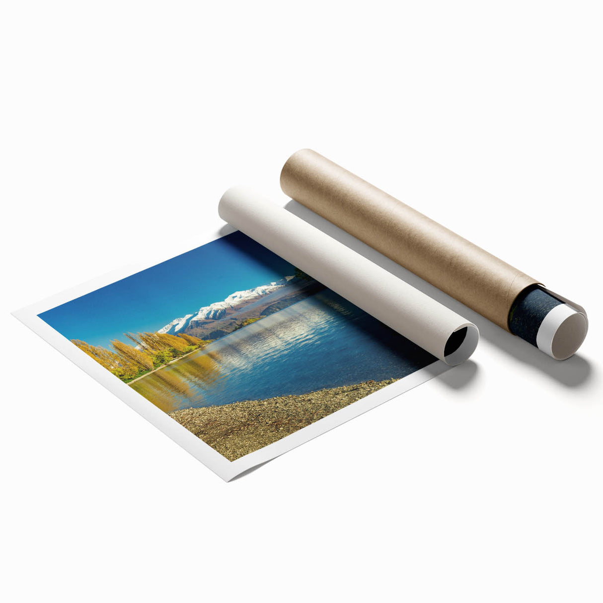 Extra large rolled print of Otago, New Zealand scenery with vibrant green landscapes, ideal for art wall dining room.