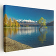 A panoramic view of Otago, New Zealand on a stretched canvas, featuring serene blue and green tones.
