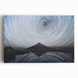 Black and white photo of Mount Taranaki in New Zealand on a stretched canvas, ideal for kitchen art.