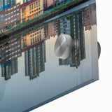 Large abstract wall art depicting vibrant Buenos Aires scenery on acrylic glass, ideal for dining room ambiance.