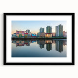 Extra large framed abstract art print of colorful, textured Buenos Aires scenery, ideal for living room decor.