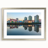 Textured abstract art print of Buenos Aires, featuring earthy tones on a framed silver mat, suitable for bedroom art.