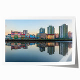 Rolled print of Buenos Aires scenery with soft pastel shades, ideal for art wall dining room.