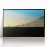 Large art print of a Brazilian landscape in mid-century modernist style, framed in acrylic with gold tones.